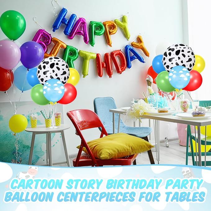 4 Sets Cartoon Birthday Party Decorations Table Centerpiece Red Yellow Blue - Image 6