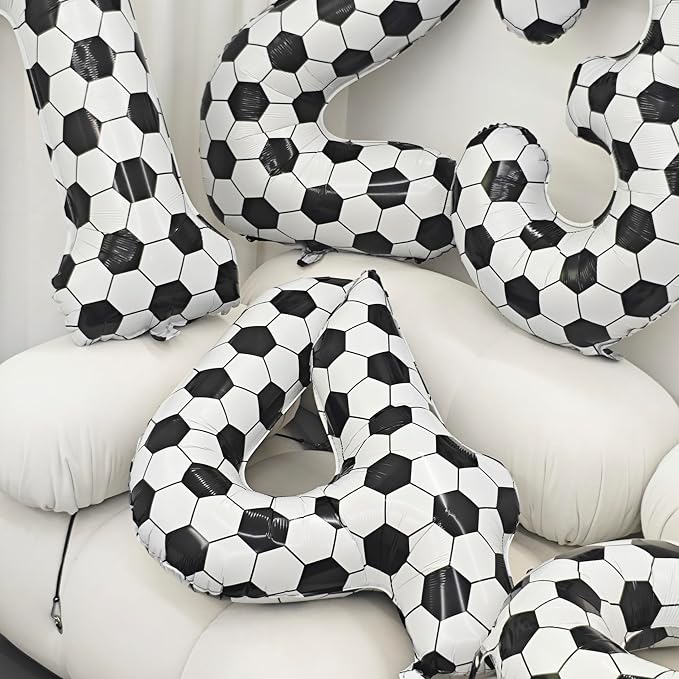 Black White Soccer Number 8 Balloon 8nd Birthday Decoration 40in 8 Balloon | - Image 6