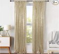 JYFLZQ Champagne Sequin Backdrop Curtains 2ft x 8ft 2 Panel Glitter Photo Booth Backdrops Sparkly Photography Background Drapes for Parties Wedding Bridal Showers
