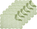 HOMBYS Quilted Placemats Set of 6 Washable-13x18 inches Rectangular Placemats by HOMBYS