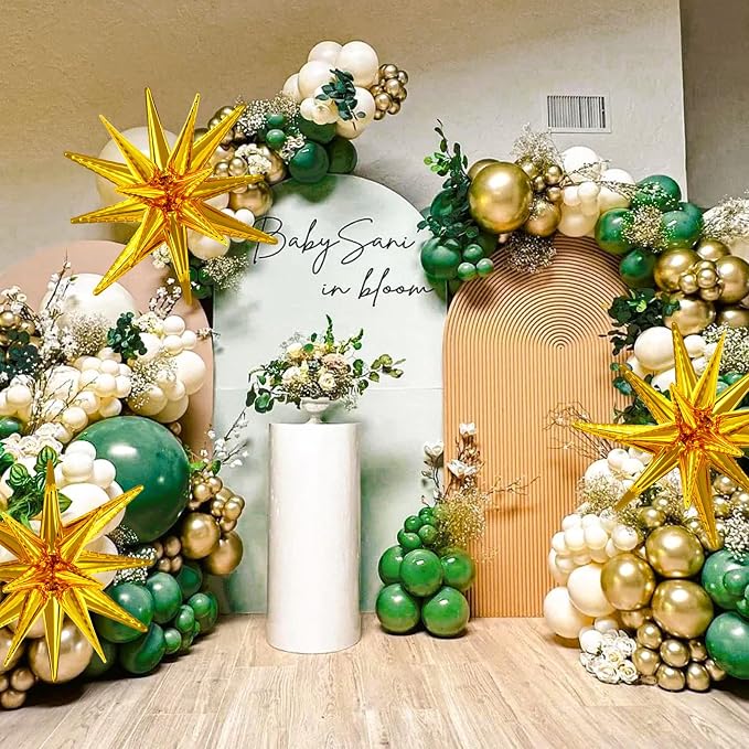 LOOLEY 137Pcs Green and Gold Balloons Garland Arch Kit - Image 5