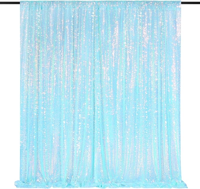 Blue Iridescent Backdrop Curtain by QueenDream