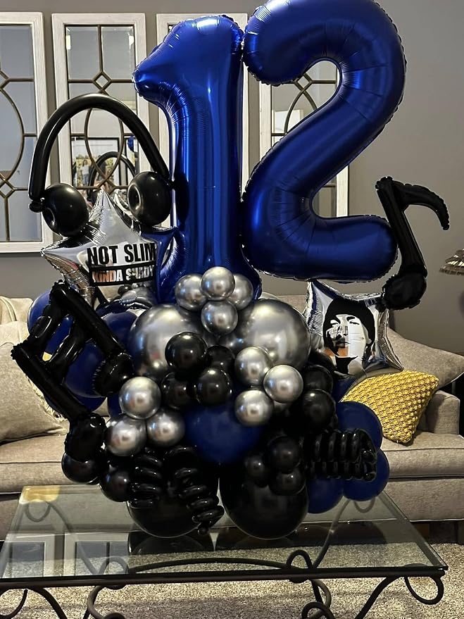 NightBlue Number 3 Balloon 40 Inch, 3rd Birthday Decorations Men Women | Foil - Image 9