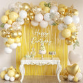 157Pcs Pastel Yellow White and Gold Balloons Garland Arch Kit by MEBAY