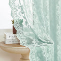 Pastel Turquoise Lace Curtains 84 Inches Long 2 Panels Modern Paisley Lace by FOLKSIDEHomeDecoration