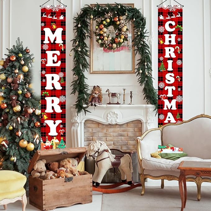 Christmas Decorations Outdoor Indoor Yard Front Porch, Merry Christmas Banner - Image 8