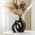 Lvases Snuggle Hollow Modern Ceramic Vase Set of 2 Nordic Pampas Grass Vase | by modernhomedecoration