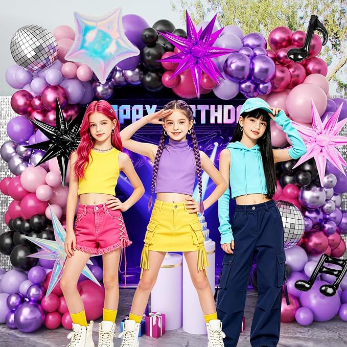 JOGAMS 175Pcs Dark Night Kpop Balloons Arch Kit - Image 6