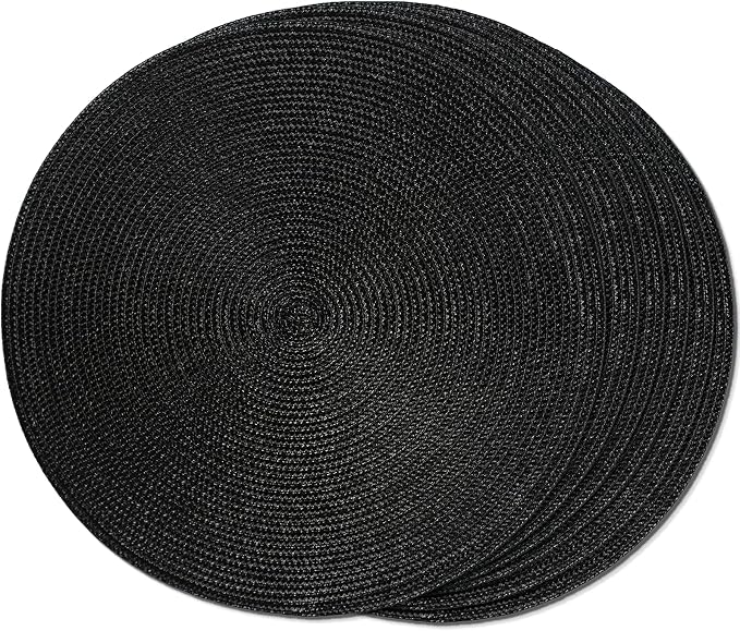 FunWheat Round Braided Placemats Set of 6 Place Mats by FunWheat
