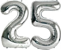 FIROMI 25 Number Balloons Silver Big Foil Mylar 52 Balloon Numbers 40-inch | by Firomi