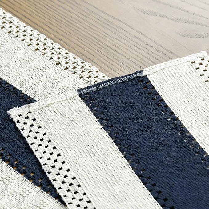 Artoid Mode Dark Blue Farmhouse Rustic Table Runner 12x120 Inch | Seasonal - Image 5