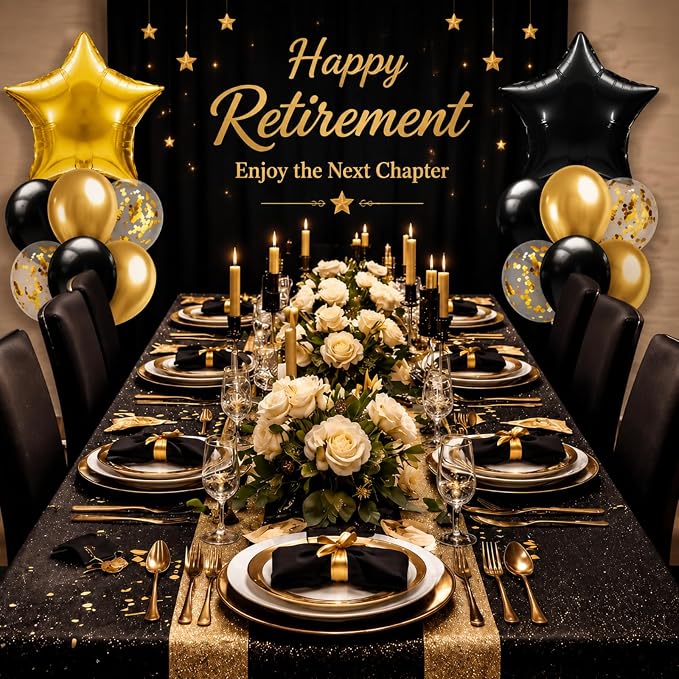 Lunmon 4 Set Black and Gold Party Decorations Balloon Stand Table Centerpieces - Image 6