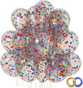 100pcs Rainbow Multicolor Confetti Balloons 12 inch | Clear Balloons Filled by ASIYUHY