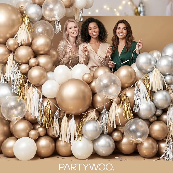 PartyWoo Metallic Gold Balloons 85pcs Chrome Gold Color 18 12 10 5 Inch | 18 12 - Image 5
