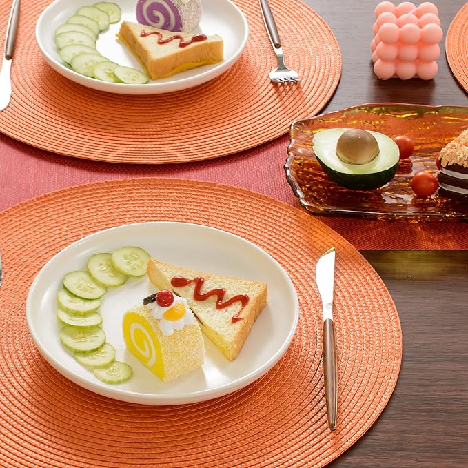 FunWheat Round Braided Placemats Set of 4 Table Mats - Image 7