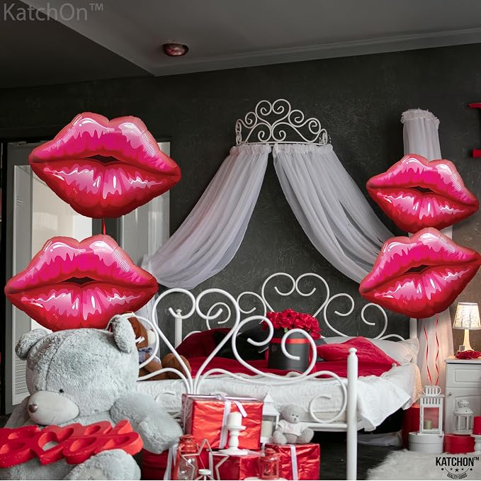 KatchOn Red Lip Foil Balloon 30 Inch - Image 8