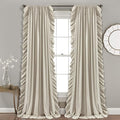 Lush Decor Reyna Ruffle Window Curtain Panel Set, Wheat by LushDecor