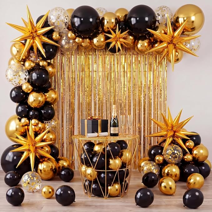Capoda 148 Pcs Black Gold Balloon Garland Arch Kit - Image 5