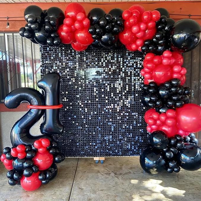 Lukiituke Red and Black Balloon Arch Kit, BBQ Casino, New Year Decorations - Image 9