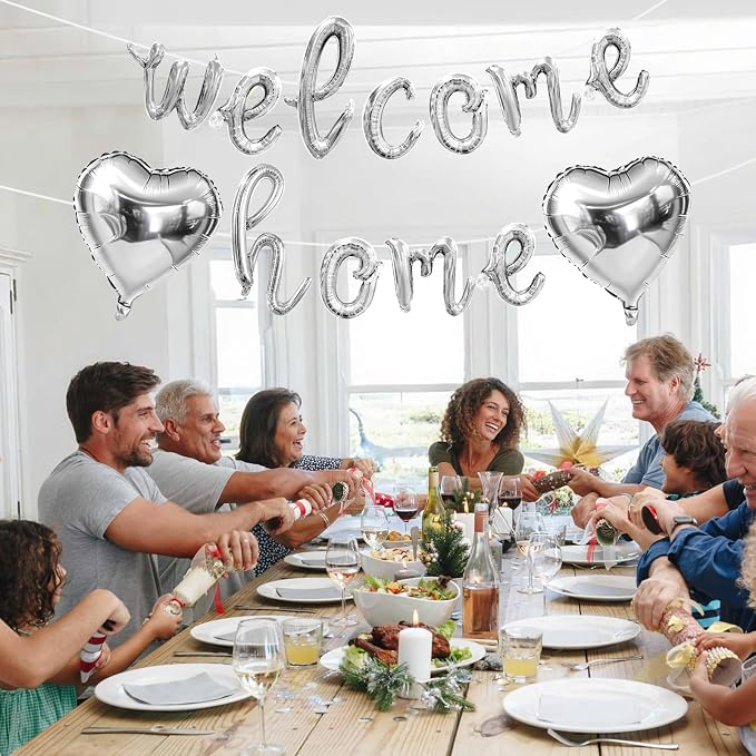 Welcome Home Balloons Silver, 16Inch Welcome Home Foil Banner - Image 5