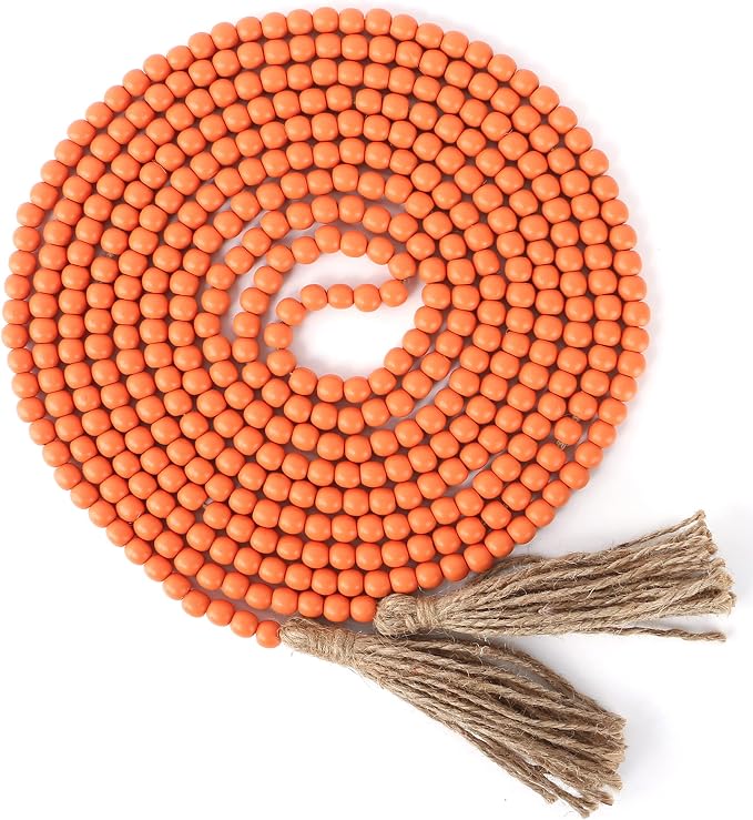 CVHOMEDECO. 16 Feet Wood Beads Garland by CVHOMEDECO