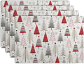 Christmas Tree Placemats Set of 4 Geometric Colorful Xmas Place Mats 12x18 Inch by Wnoesat