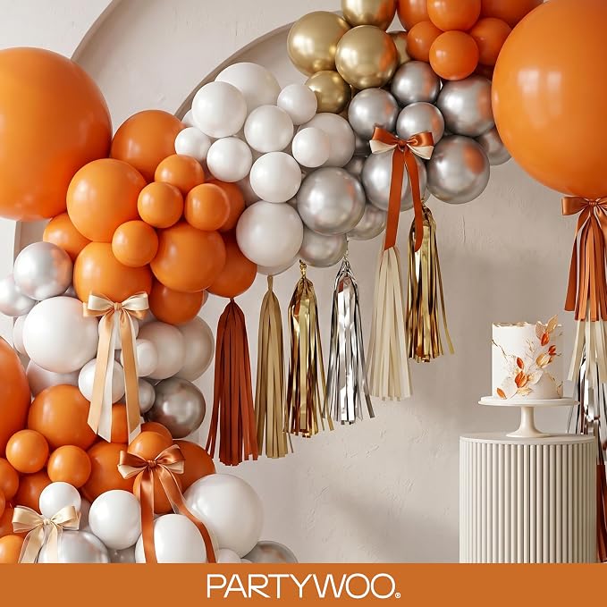PartyWoo Burnt Orange Balloons 140pcs Different Sizes of 18 12 10 5 Inch - Image 8