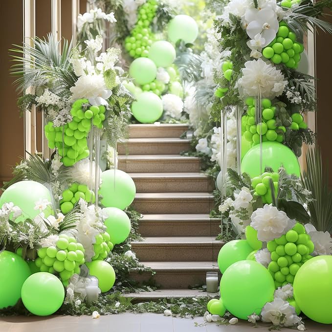 200 Pieces Green Balloons Lime Green Balloons Different Sizes 5 10 12 18 Inch - Image 5