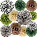 ANSOMO Jungle Safari Tissue Paper Pom Poms Wild Animal Leopard Zebra Print by ANSOMO