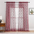 Burgundy Lace Curtains 96 Inches Long 2 Panels Modern Romantic Wine Lace by FOLKSIDEHomeDecoration