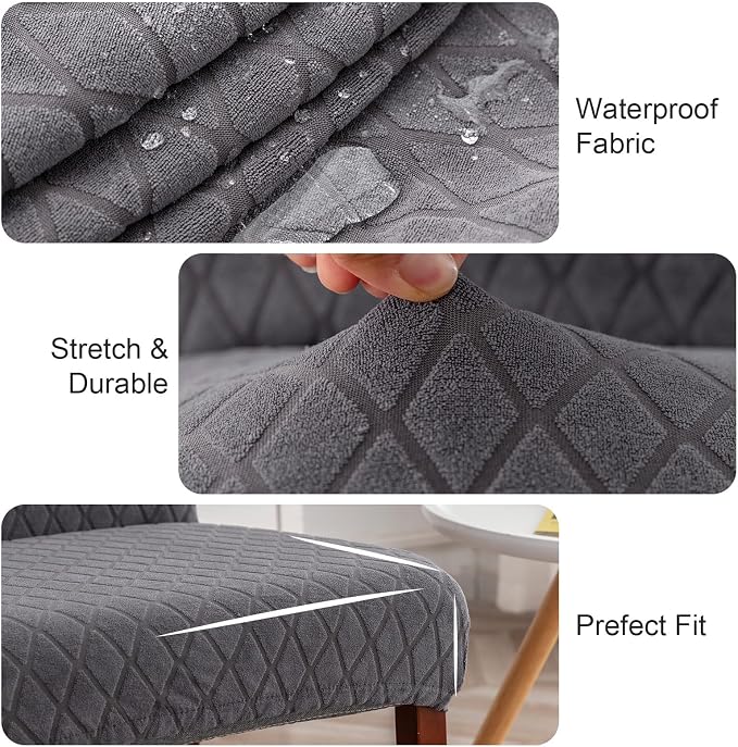 Waterproof Dining Chair Covers Set of 6 Parsons Chair Slipcovers | Double - Image 5