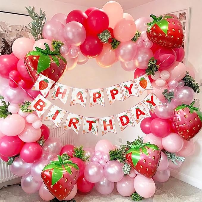 MEETINGU Strawberry Birthday Banner - Image 3