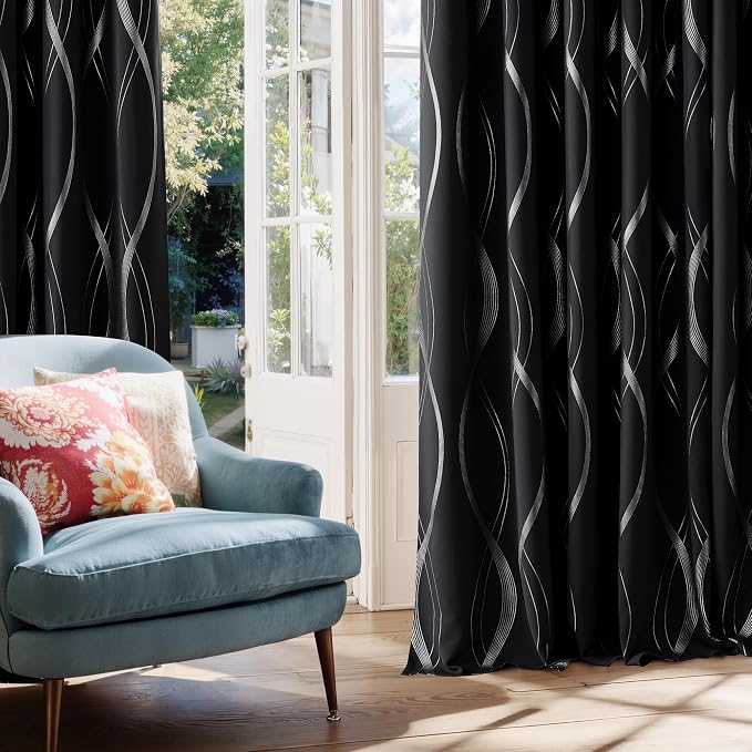 NICETOWN Black Blackout Curtain Panels - Image 4