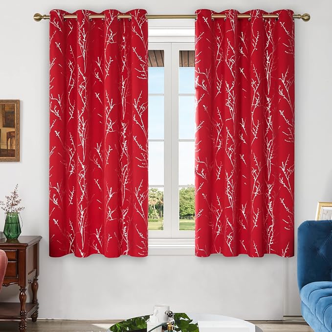 Deconovo Living Room Curtains 63 Inches Long, Thermal Insulated, Room Darkening - Image 2