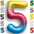 Rainbow Number Balloons 5 Mylar Foil 40 Inch by Unknown