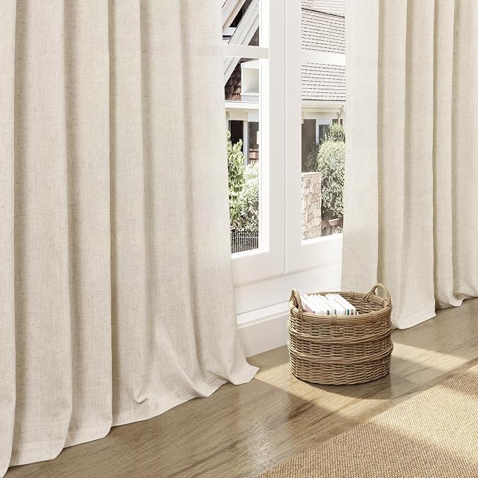 Linen Curtains 96 Inches Long for Living Room Modern Farmhouse Decor Light - Image 5