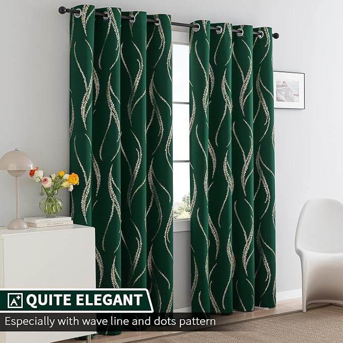 Yakamok Emerald Green Blackout Curtains - Image 2