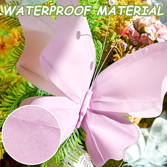 SUNBEAUTY Butterfly Party Decorations, 3D Butterflies, Water Proof Wedding Decor - Image 5