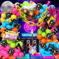 90s 80s Disco Theme Party Decorations 200Pcs, Neon Balloon Arch Kit by Unknown