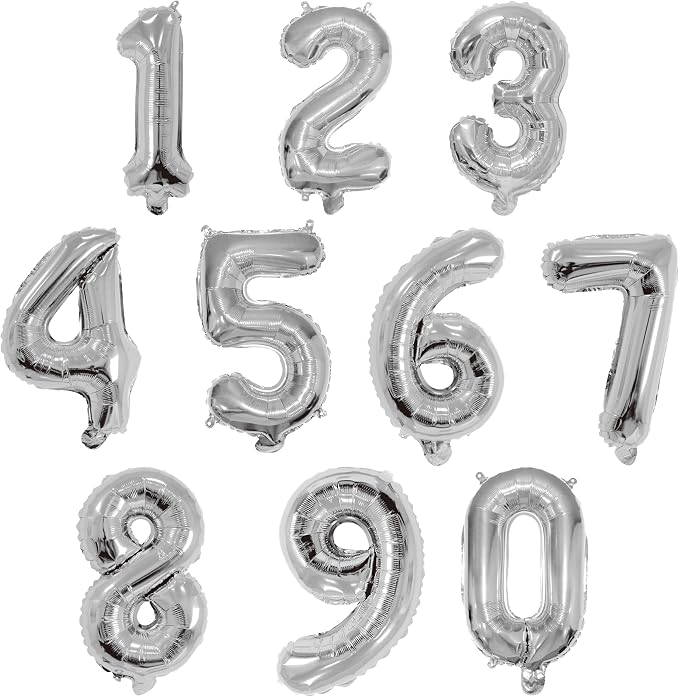16 Inch Foil Mylar Number Balloons 0-9 by YPSelected