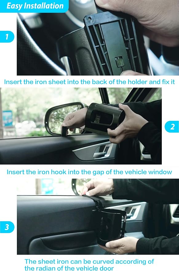 Large Car Door Cup Holder, Side Window Seat Armrest Drink Holder | Shockproof - Image 6