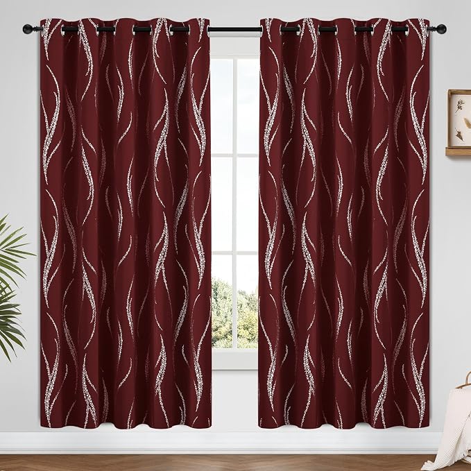 Yakamok Burgundy Blackout Curtains - Image 2
