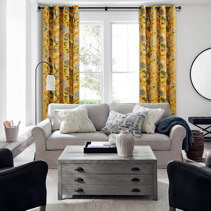 Topfinel 100 Inches Long Mustard Yellow Luxury Curtains - Image 5