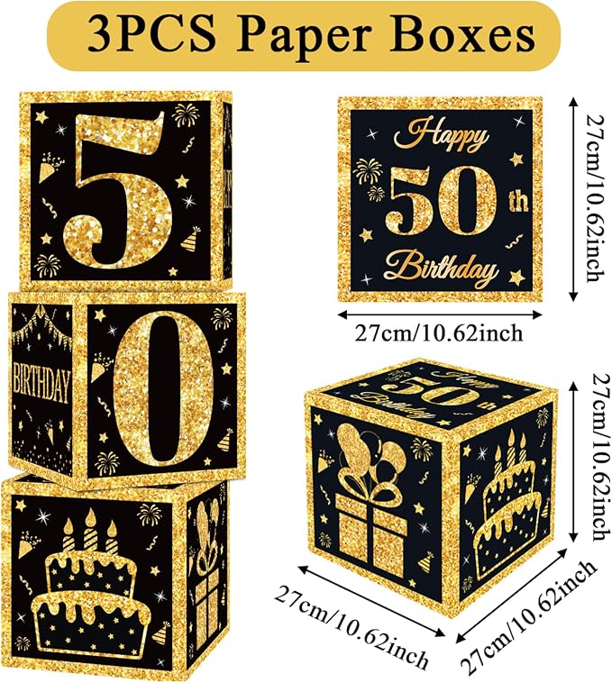 DataMoon 50th Birthday Decorations Boxes - Image 4