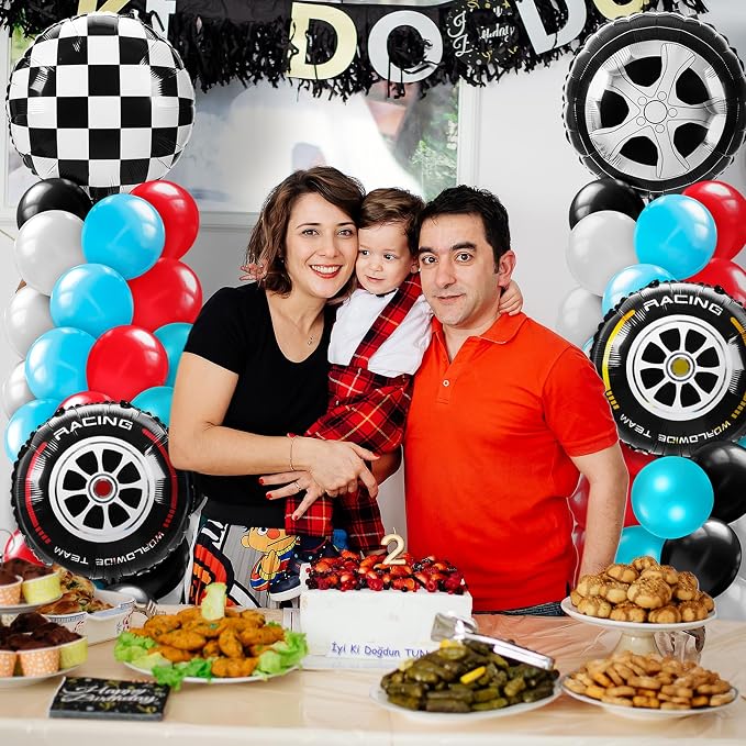 Kasyat 2 Sets Race Car Column Stand Kit Two Balloon Garland Arch Kit Dusty Blue - Image 7