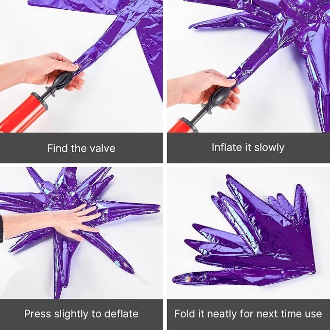 PartyWoo Dark Purple Star Spike Balloon Arch Kit 110pcs Different Sizes | 18 12 - Image 6