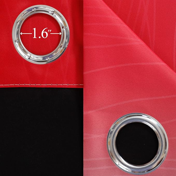 Black and Red Blackout Curtains, 100% Ombre Blackout Curtains - Image 7