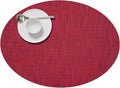 Chilewich Mini Basketweave Placemats, Woven Oval Placemats Set of 4 | Reusable by Chilewich