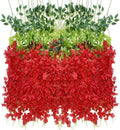 Artificial Wisteria Hanging Flowers Fake Wisteria Flower Garland Silk Vines by WONICE