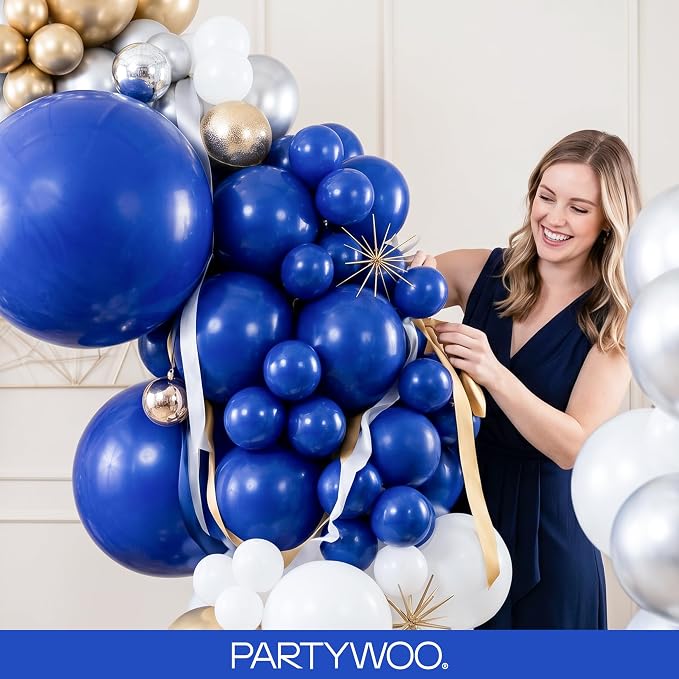 PartyWoo Royal Blue Balloons 123pcs Dark Blue Balloons Different Sizes | 18 12 - Image 9